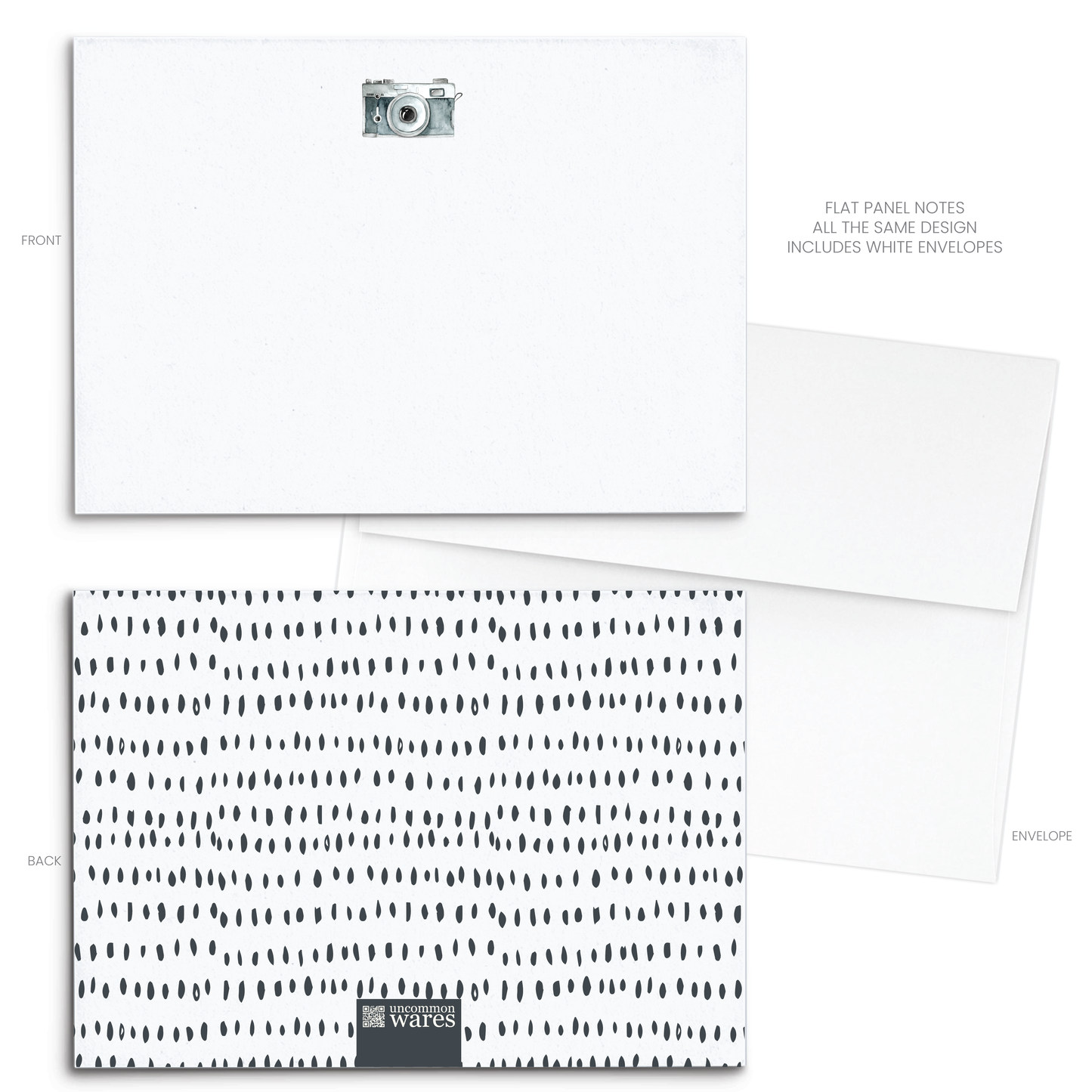 Camera Watercolor Panel Note Cards A2