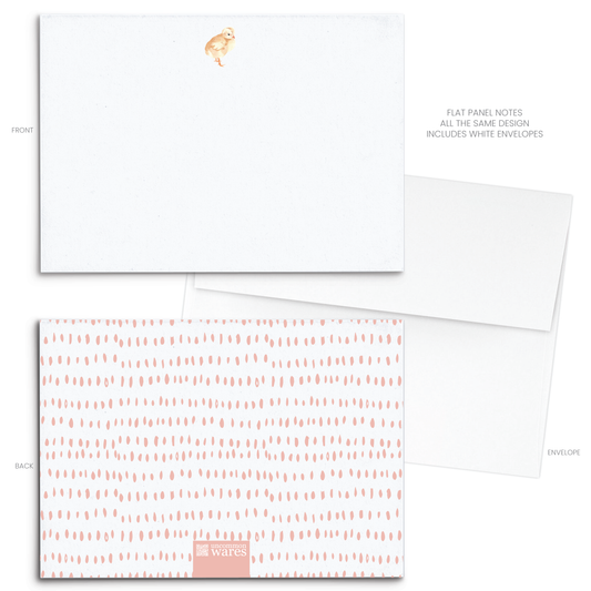 Chick Watercolor Panel Note Cards A2