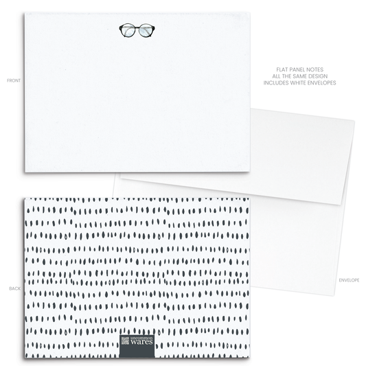 Eyeglasses Watercolor Panel Note Cards A2