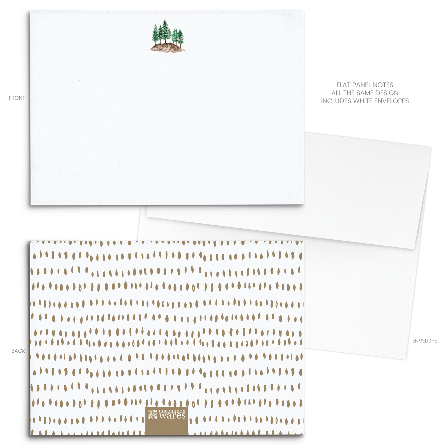 Forest Watercolor Panel Note Cards A2