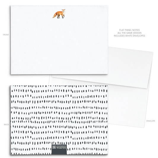 Fox Watercolor Panel Note Cards A2