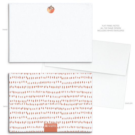 Persimmon Watercolor Panel Note Cards A2