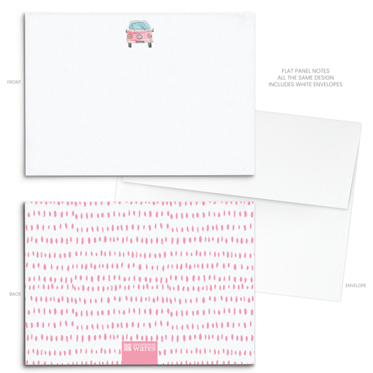 Vintage Van Watercolor Panel Note Cards A2