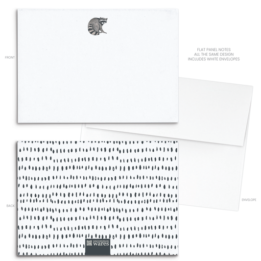 Raccoon Watercolor Panel Note Cards A2