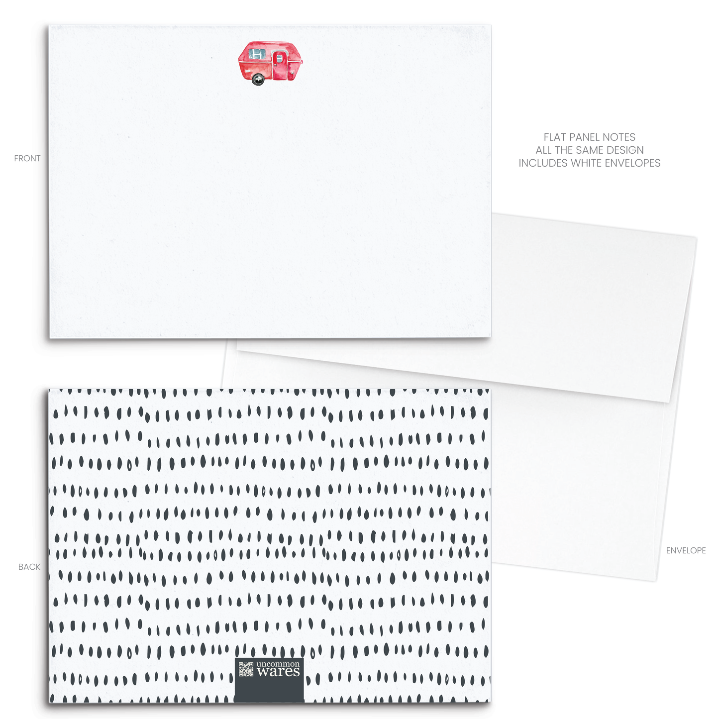 Vintage Camper Watercolor Panel Note Cards A2