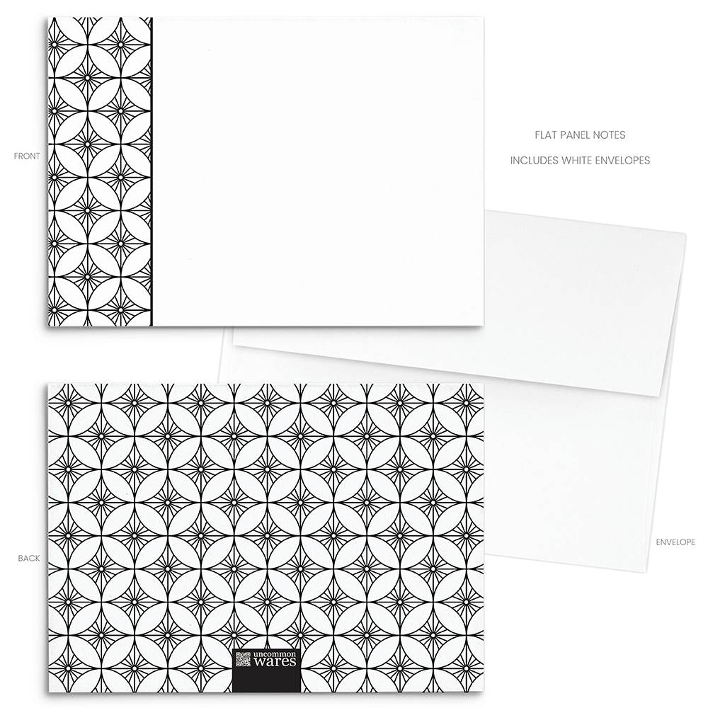Mod Panel Note Cards A2 - "Chandler" - Black and White