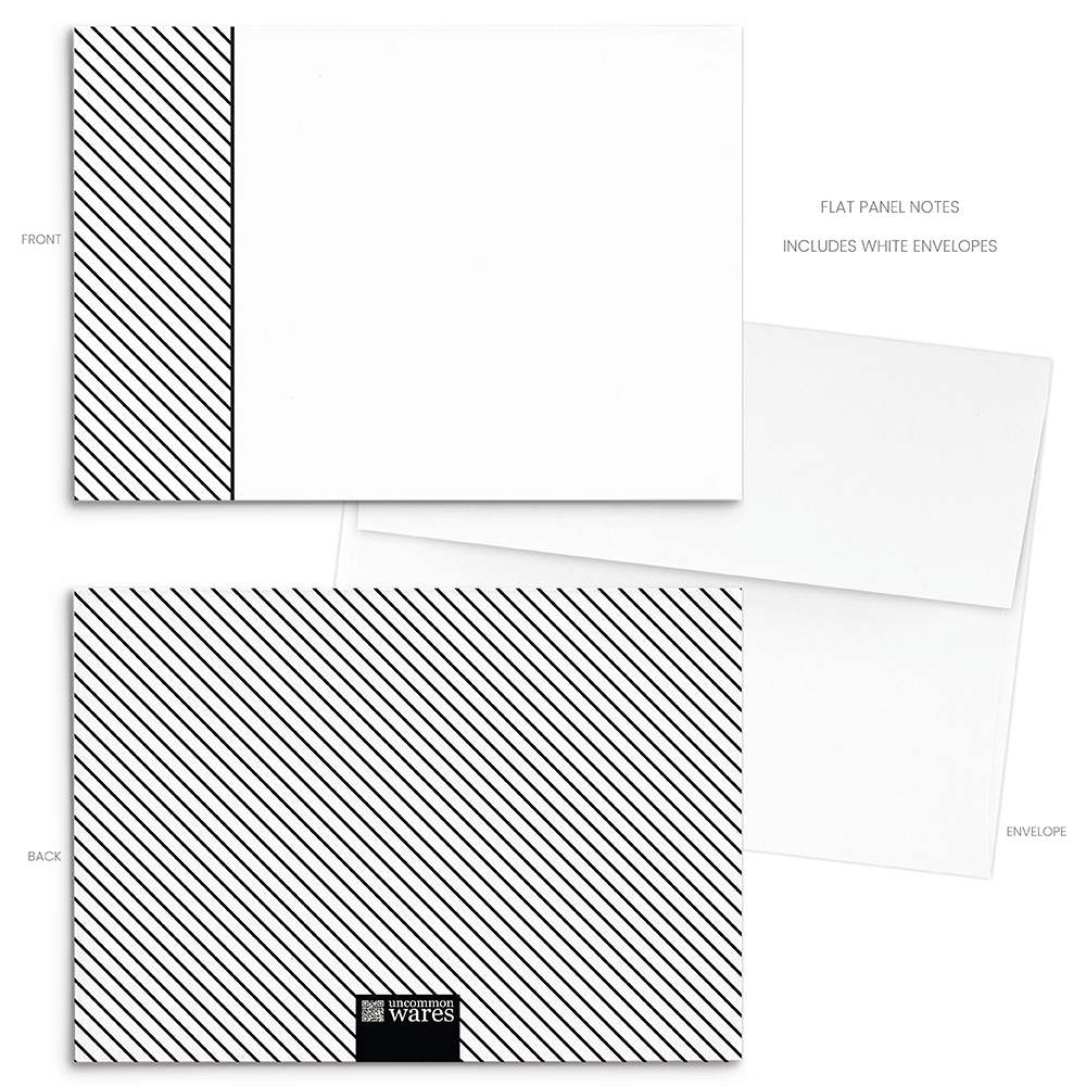Mod Panel Note Cards A2 - "Crawford" - Black and White
