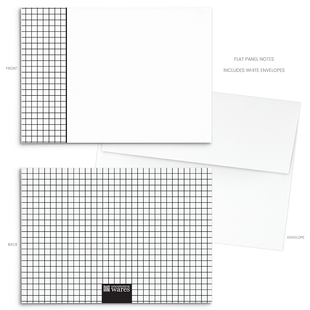 Mod Panel Note Cards A2 - "Dexter" - Black and White