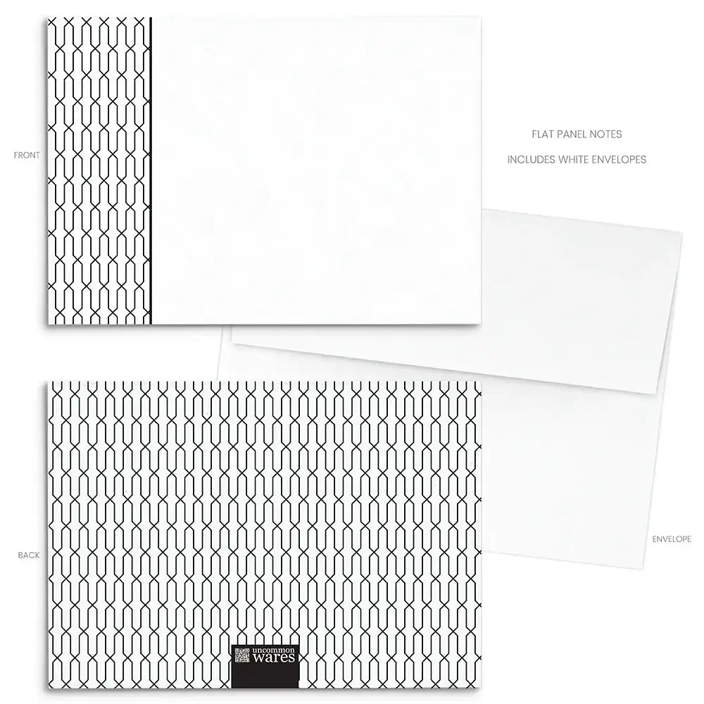 Mod Panel Note Cards A2 - "Frances" - Black and White