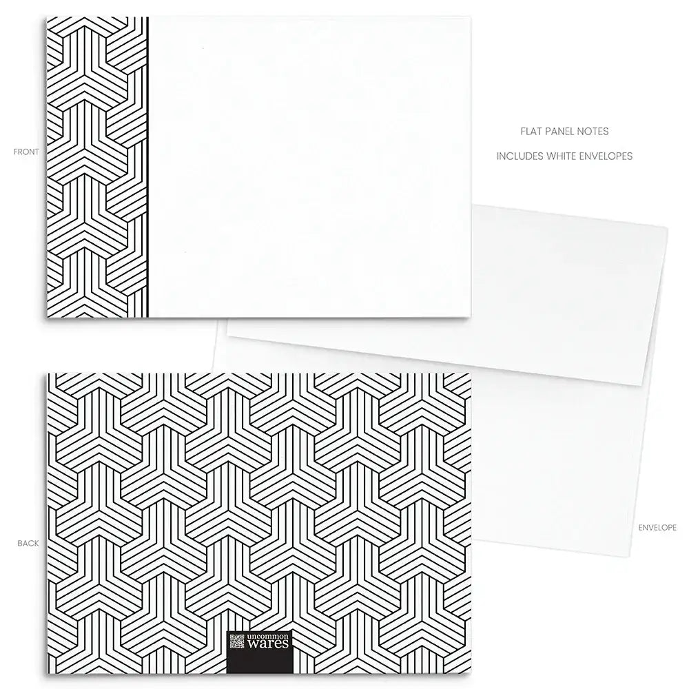 Mod Panel Note Cards A2 - "Geoffrey" - Black and White