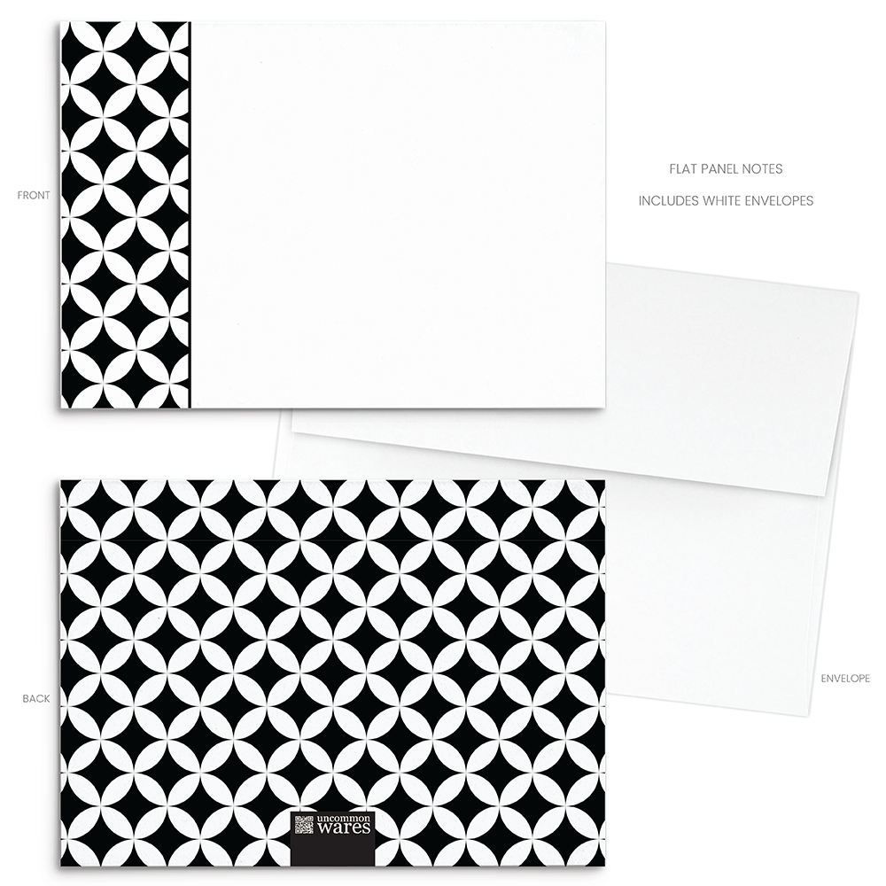 Mod Panel Note Cards A2 - "Isabella" - Black and White