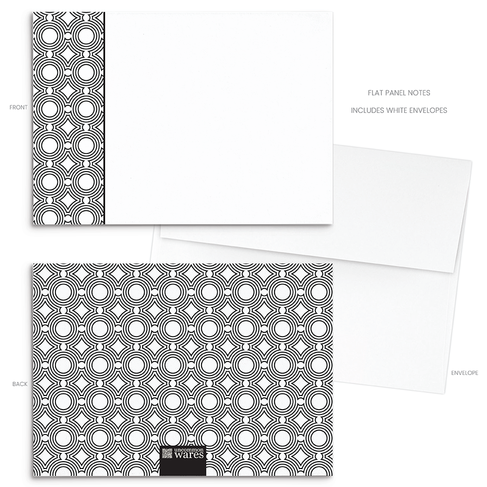 Mod Panel Note Cards A2 - "Mosely" - Black and White