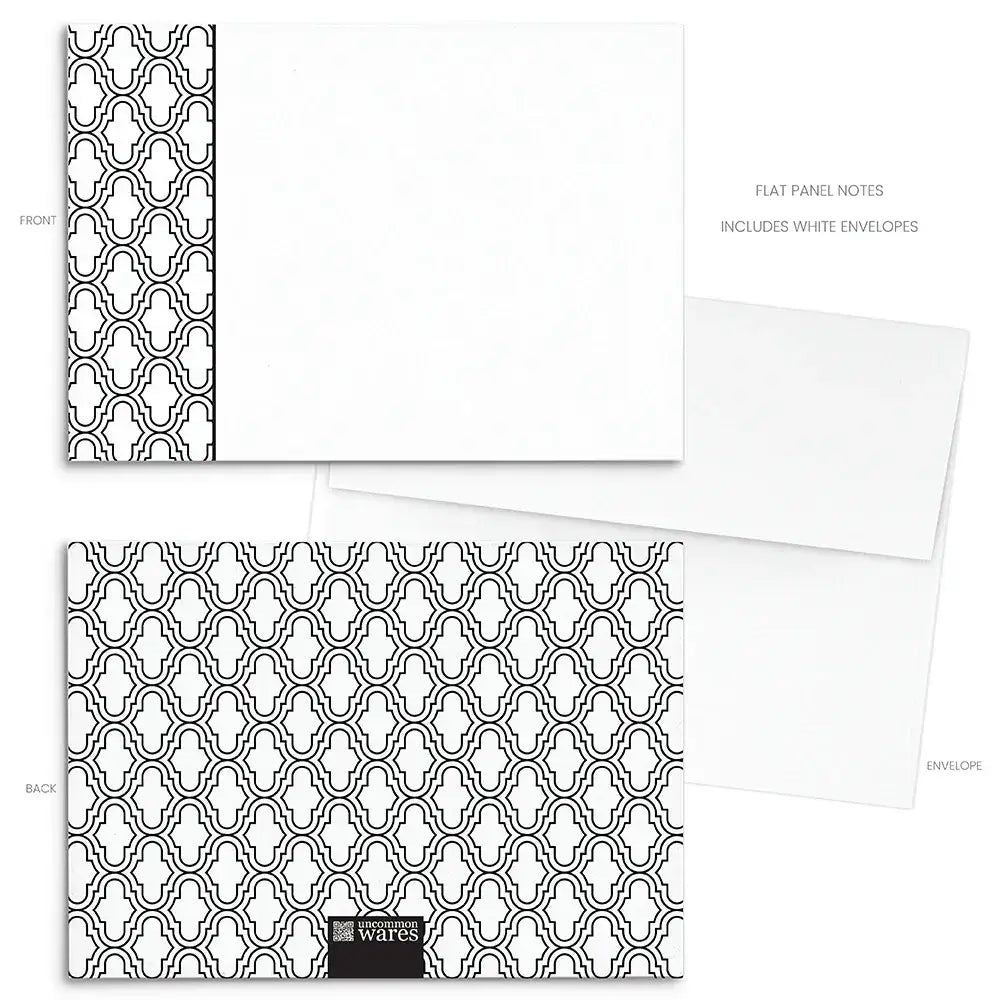 Mod Panel Note Cards A2 - "Natalia" - Black and White