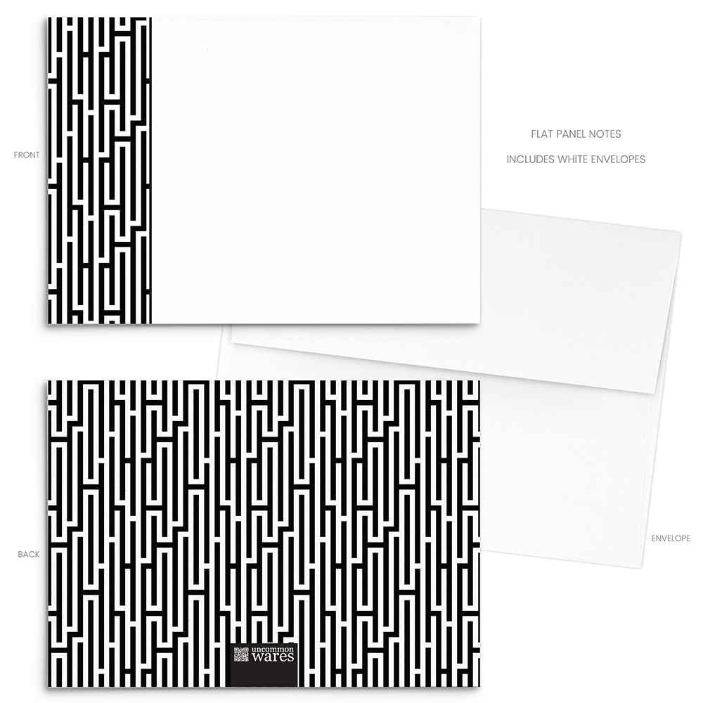 Mod Panel Note Cards A2 - "Norris" - Black and White