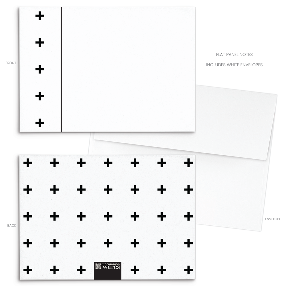 Mod Panel Note Cards A2 - "Oliver" - Black and White
