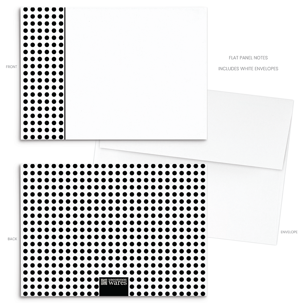 Mod Panel Note Cards A2 - "Olivia" - Black and White