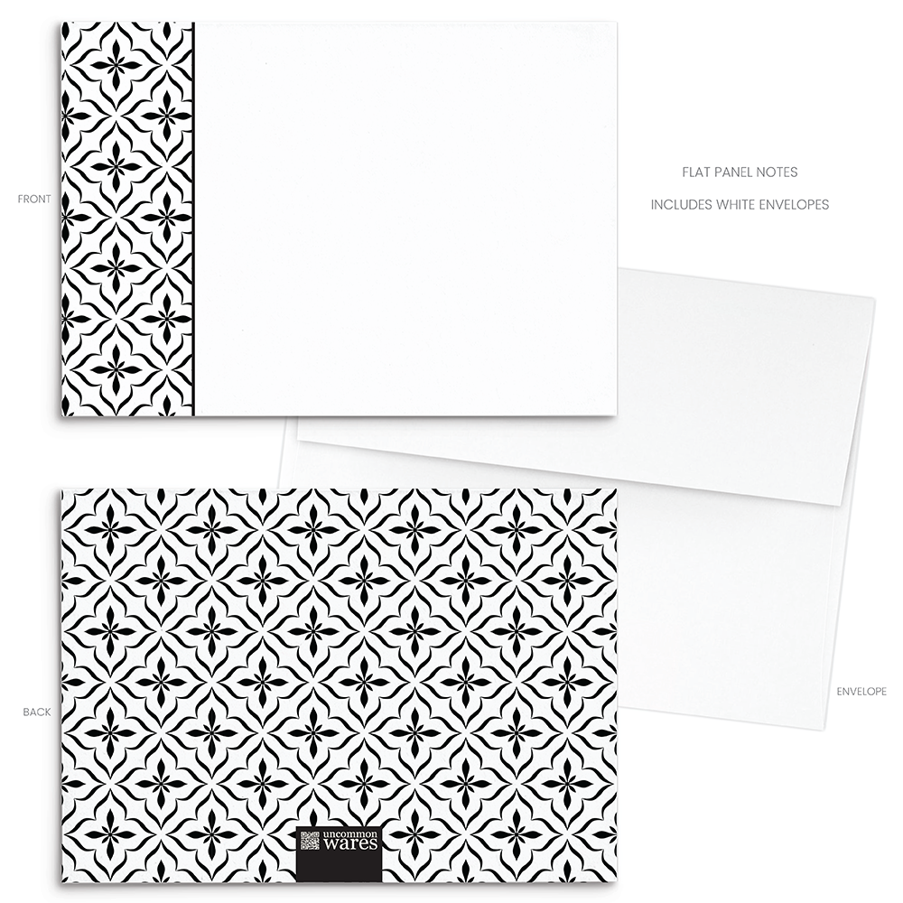 Mod Panel Note Cards A2 - "Parker" - Black and White