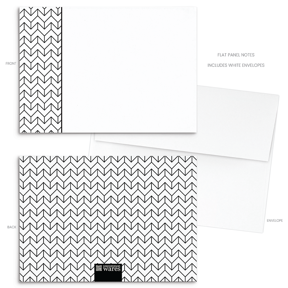 Mod Panel Note Cards A2 - "Walker" - Black and White