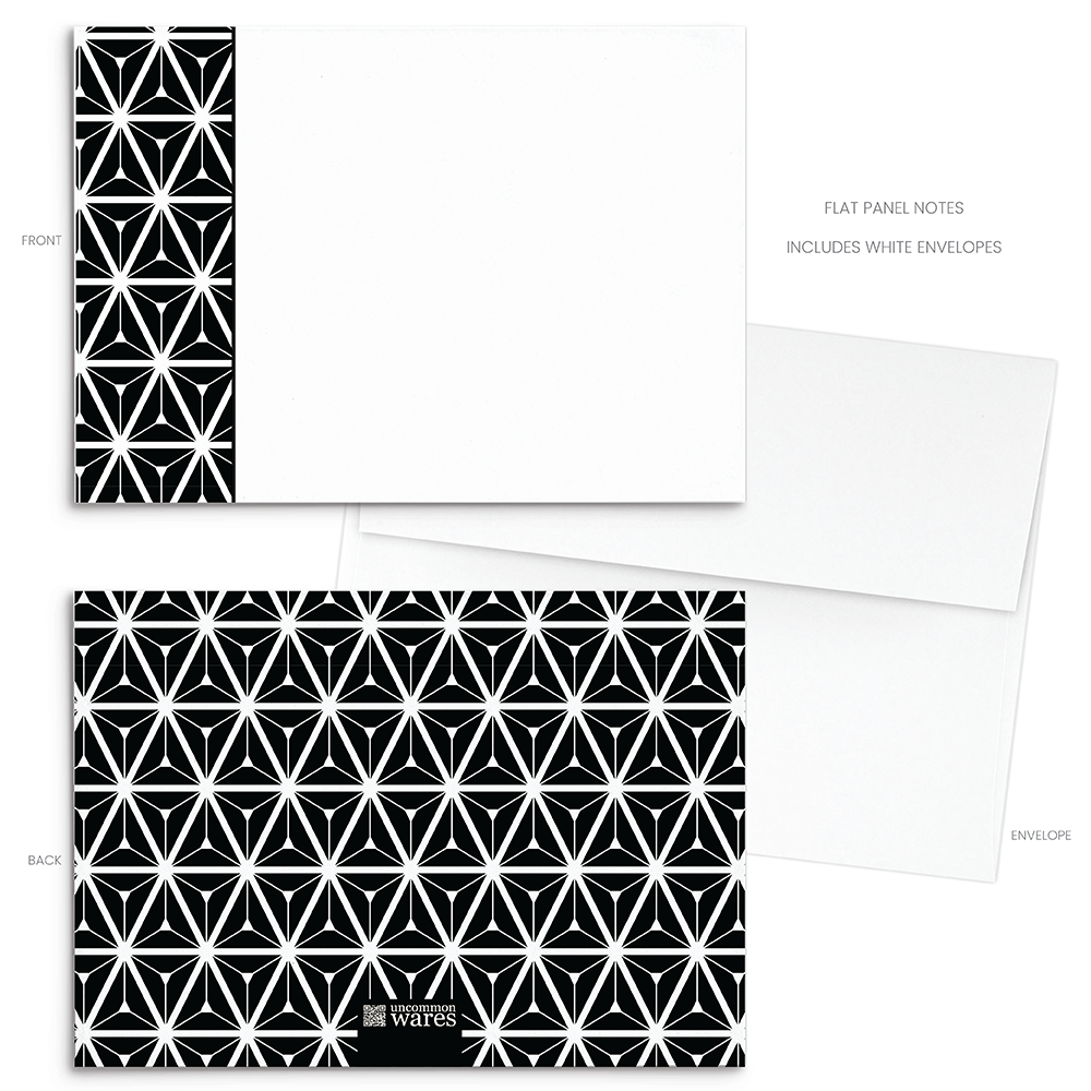 Mod Panel Note Cards A2 - "Watson" - Black and White