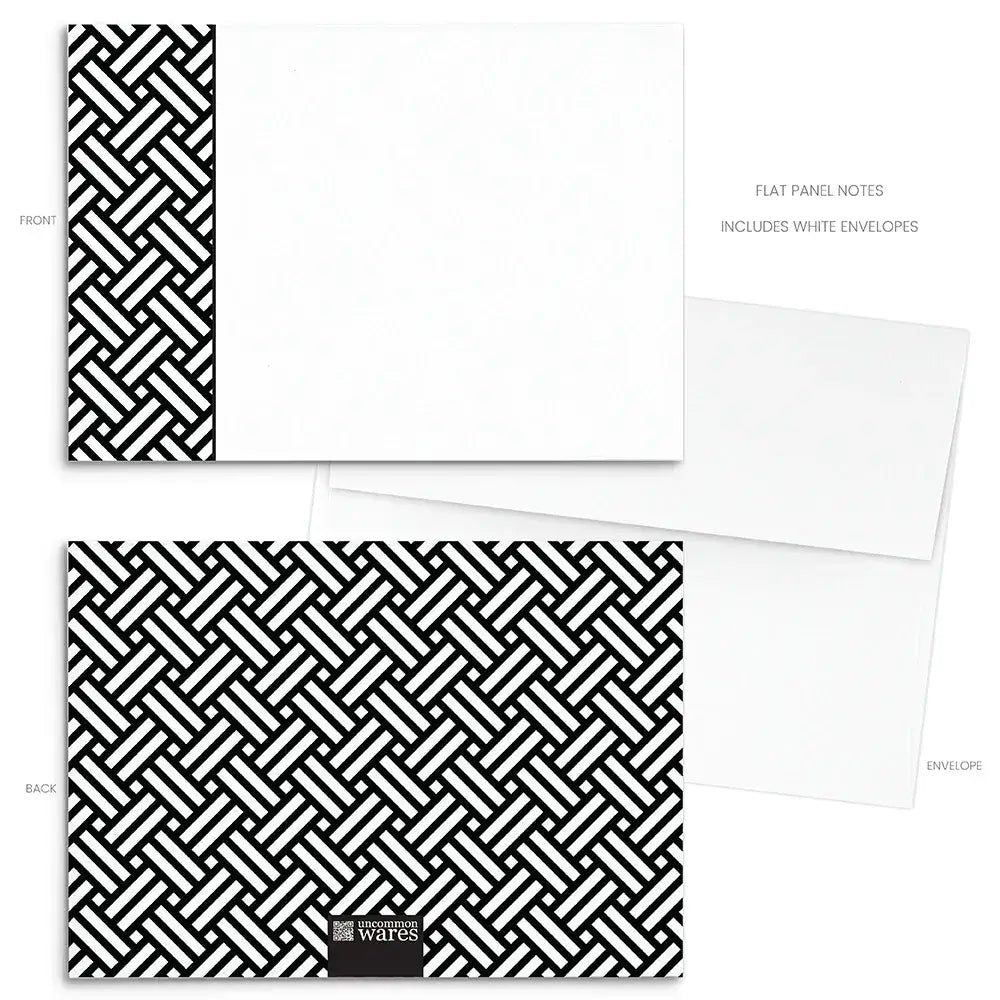 Mod Panel Note Cards A2 - "Weaver" - Black and White
