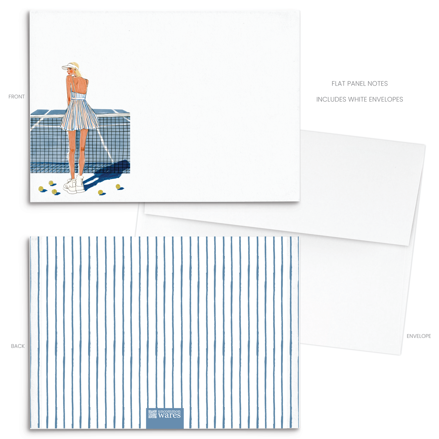 Tennis Love Panel Note Cards A2 - 3