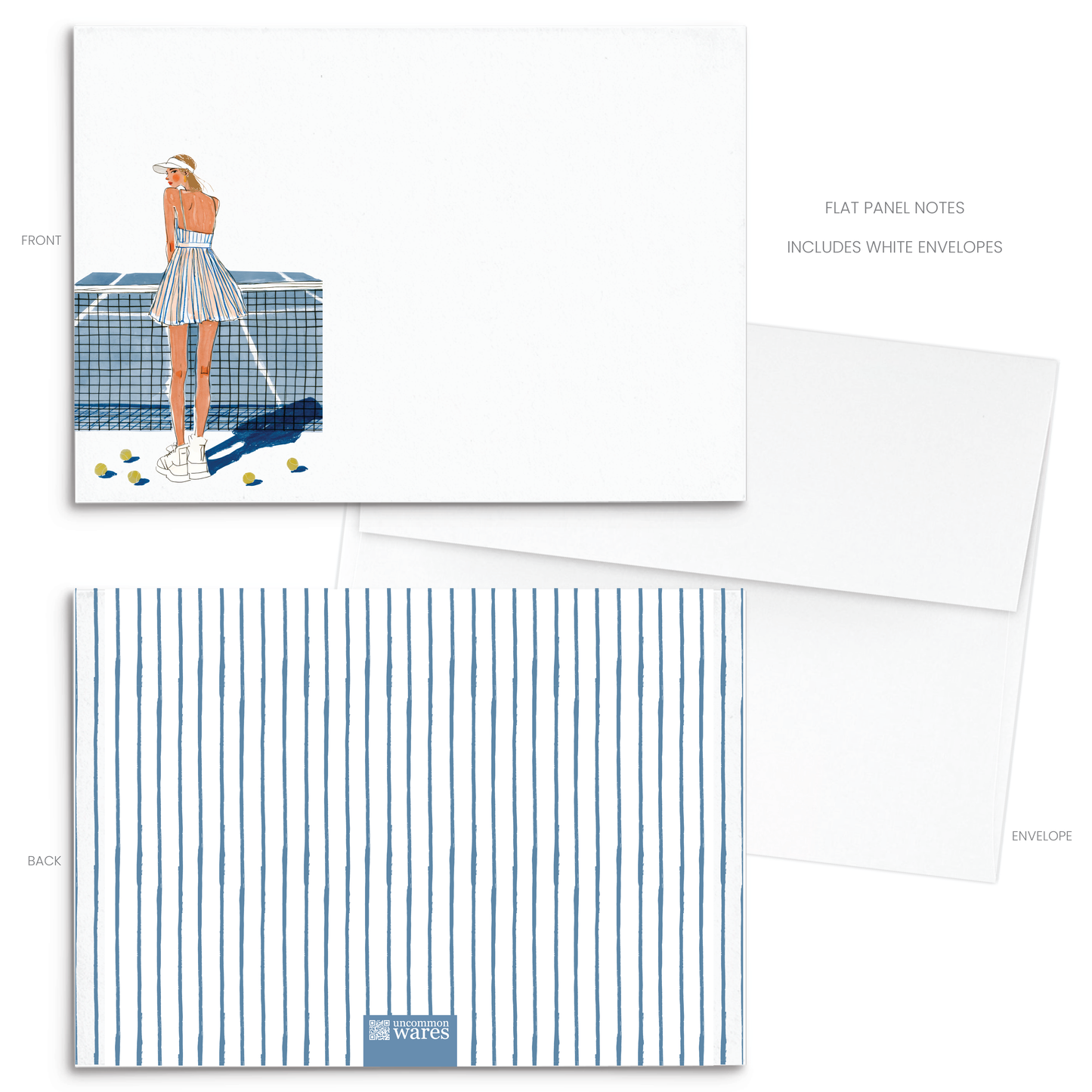 Tennis Love Panel Note Cards A2 - 1