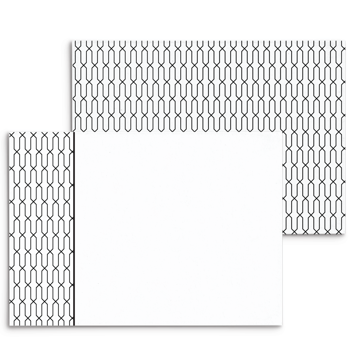 Mod Panel Note Cards A2 - "Frances" - Black and White
