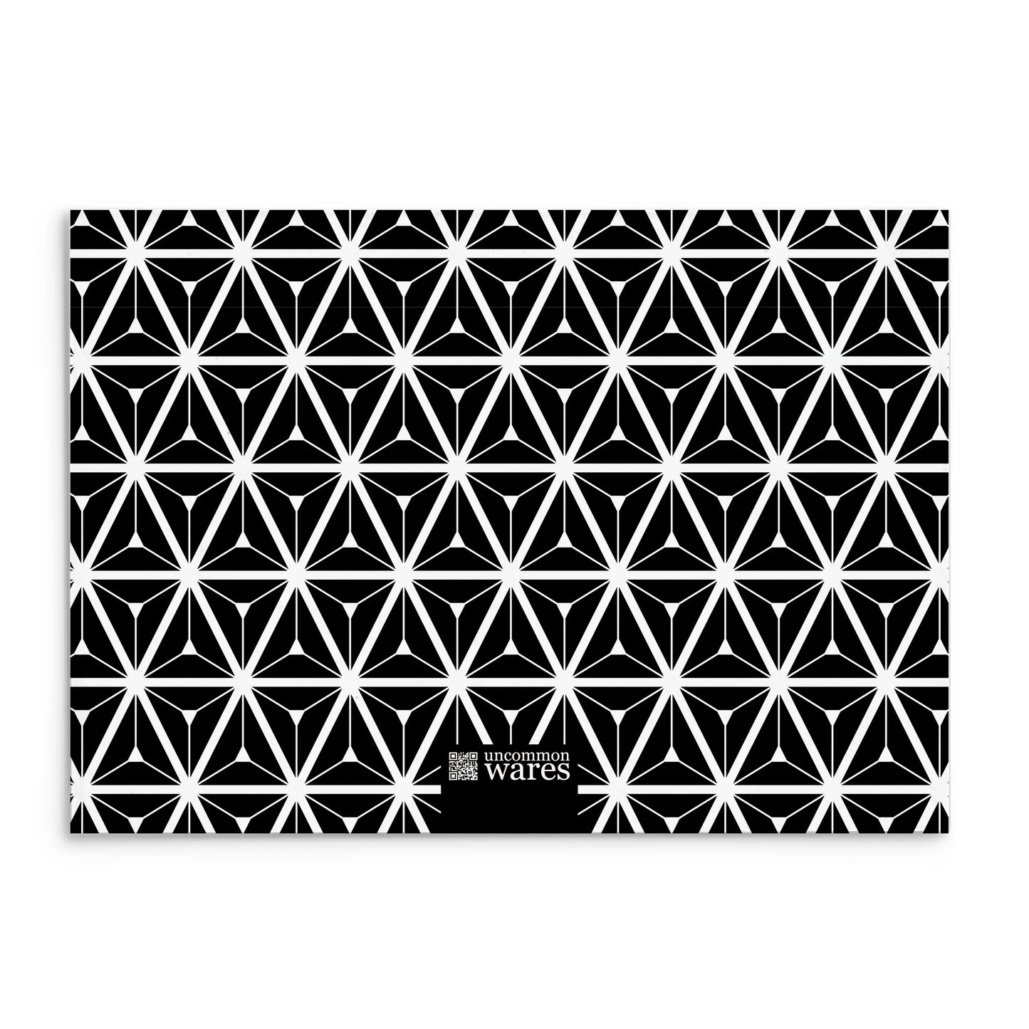 Mod Panel Note Cards A2 - "Watson" - Black and White