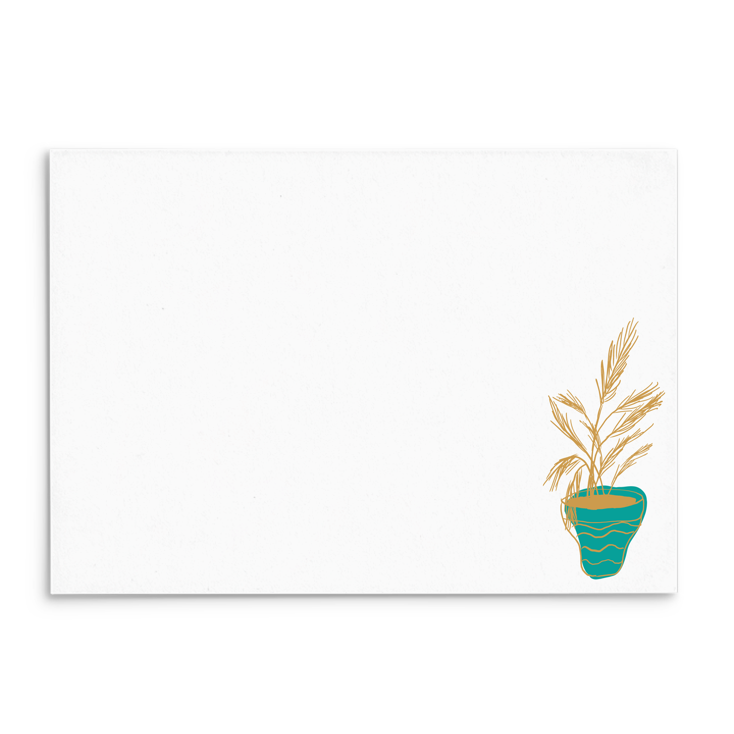 Plantly Panel Note Cards A2 - "Lively" - Pampas Grass - Turquoise Pot