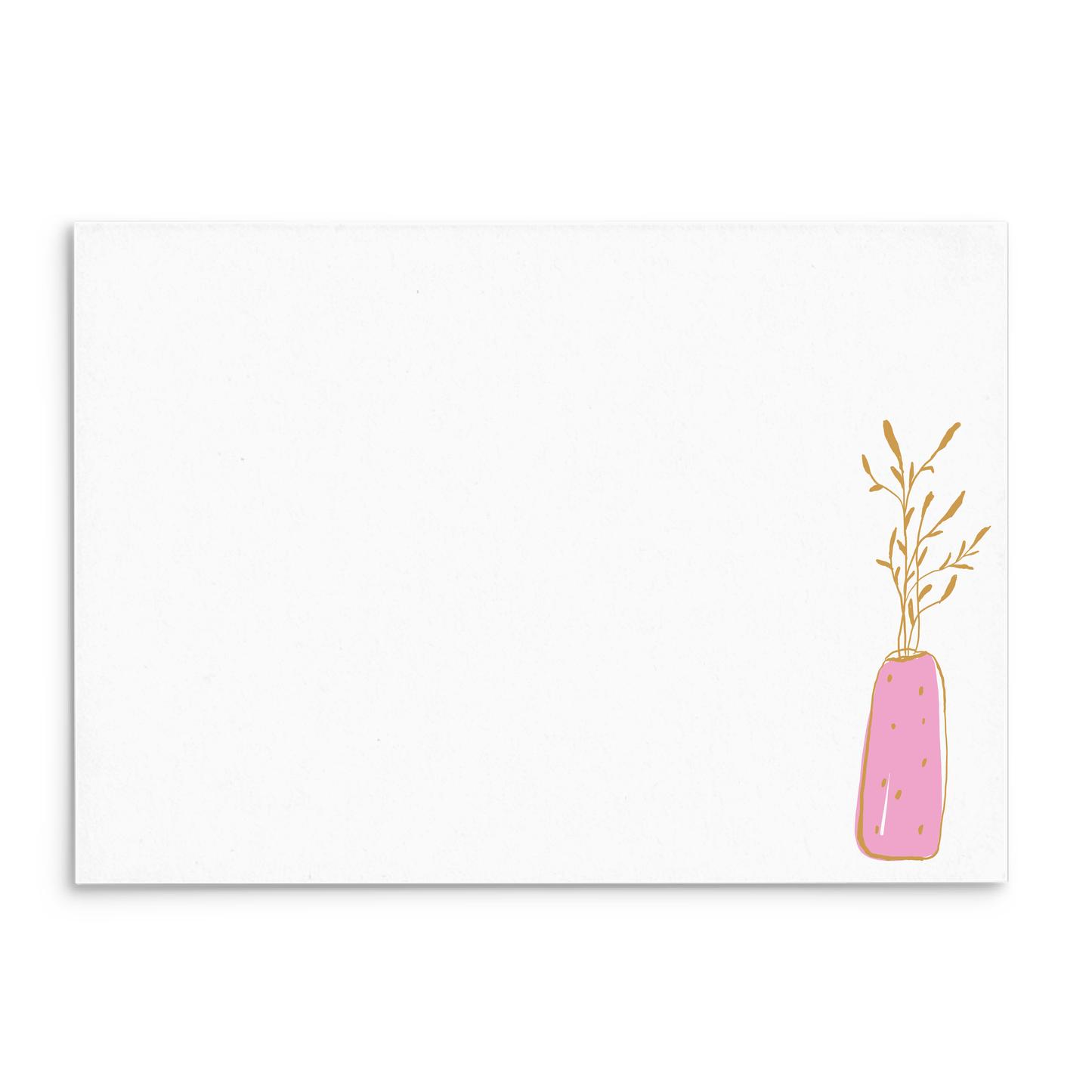 Plantly Panel Note Cards A2 - "Airy" - Natural Flax - Pink Vase