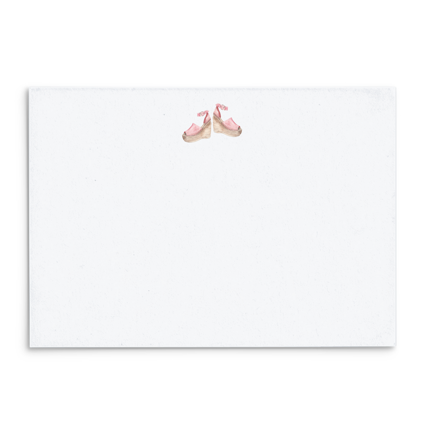 Pink Espadrilles Watercolor Panel Note Cards A2