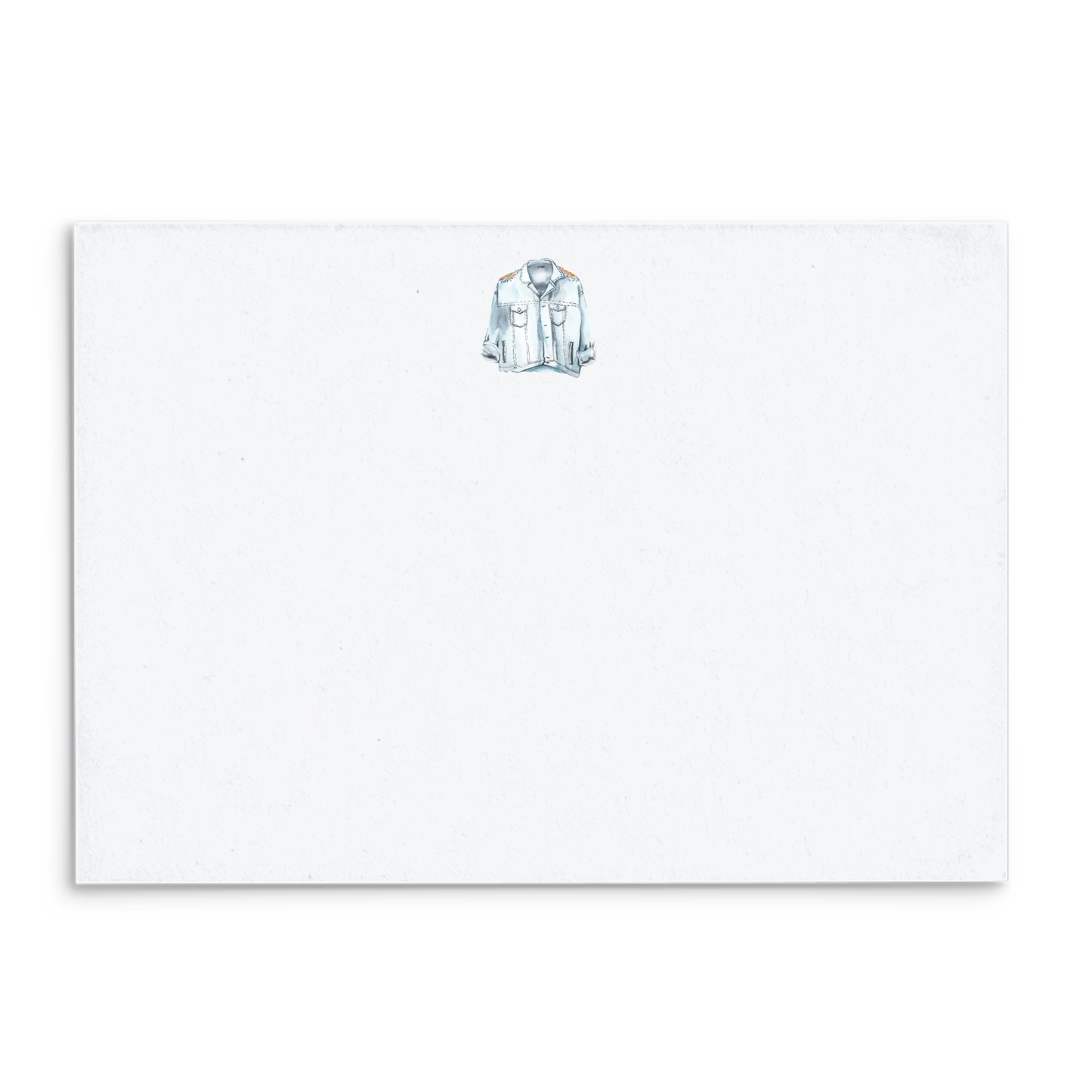 Jean Jacket Watercolor Panel Note Cards A2