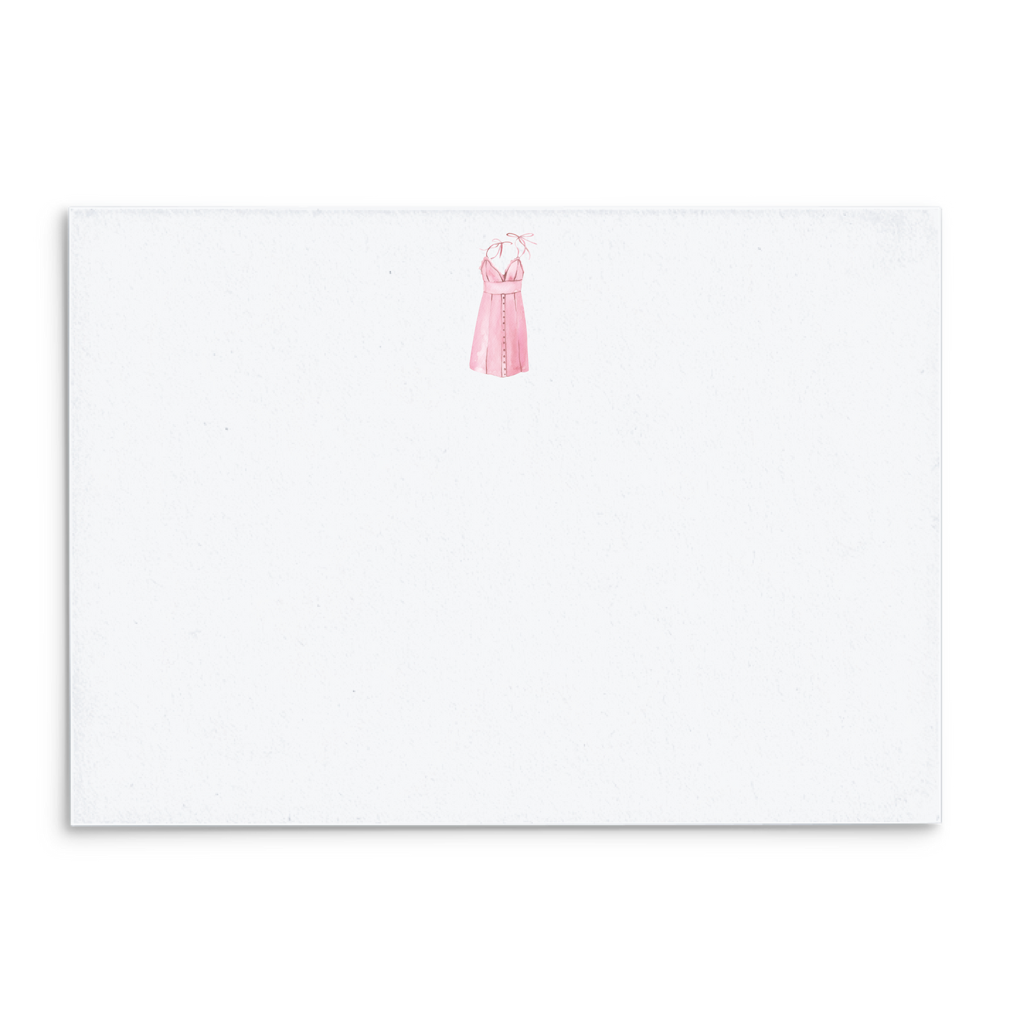 Pink Sundress Watercolor Panel Note Cards A2