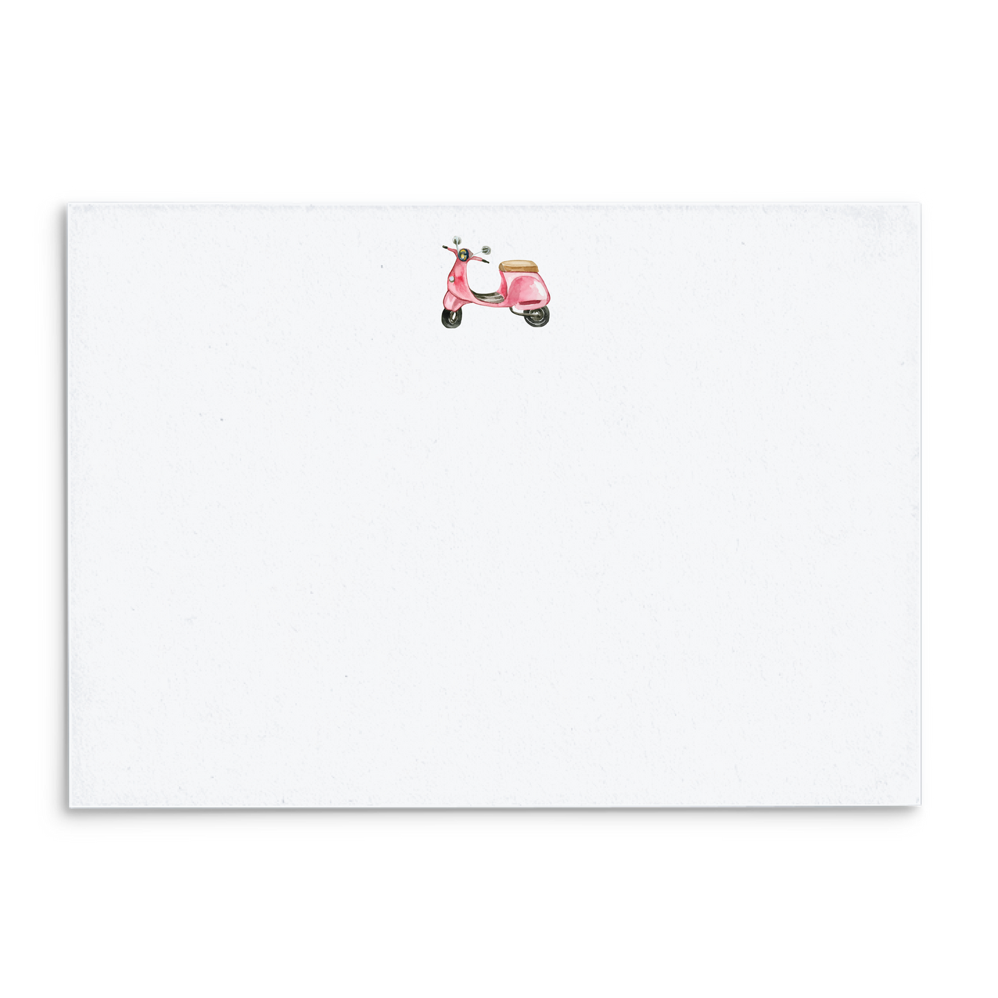 Pink Scooter Watercolor Panel Note Cards A2