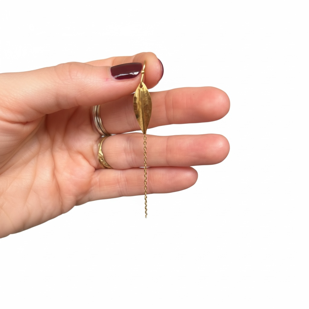 Hammered Leaf Earrings