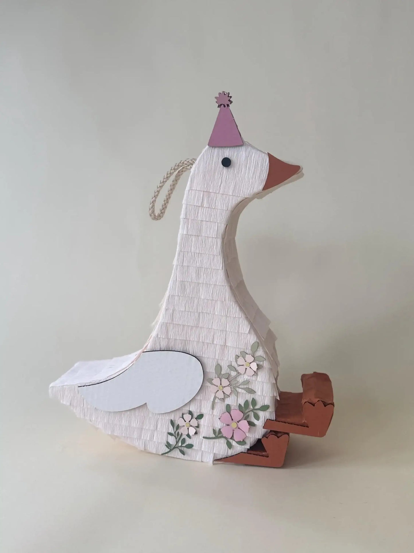 🦢 Sitting Party Goose Piñata Blue –Handmade Animal Piñata for Kids’ Birthdays, Spring Celebrations & Farm-Themed Parties