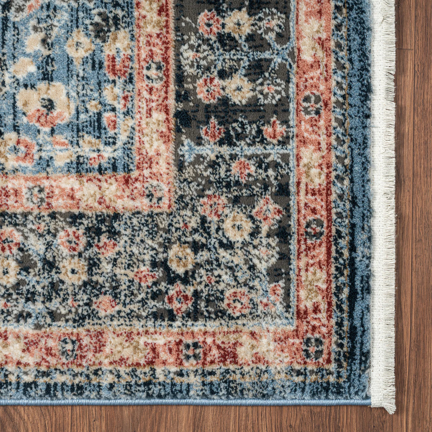 Savoy Blue Red Medallion Area Rug