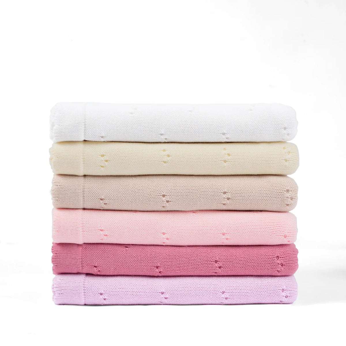 Pointelle Baby Knit Blanket in Beige