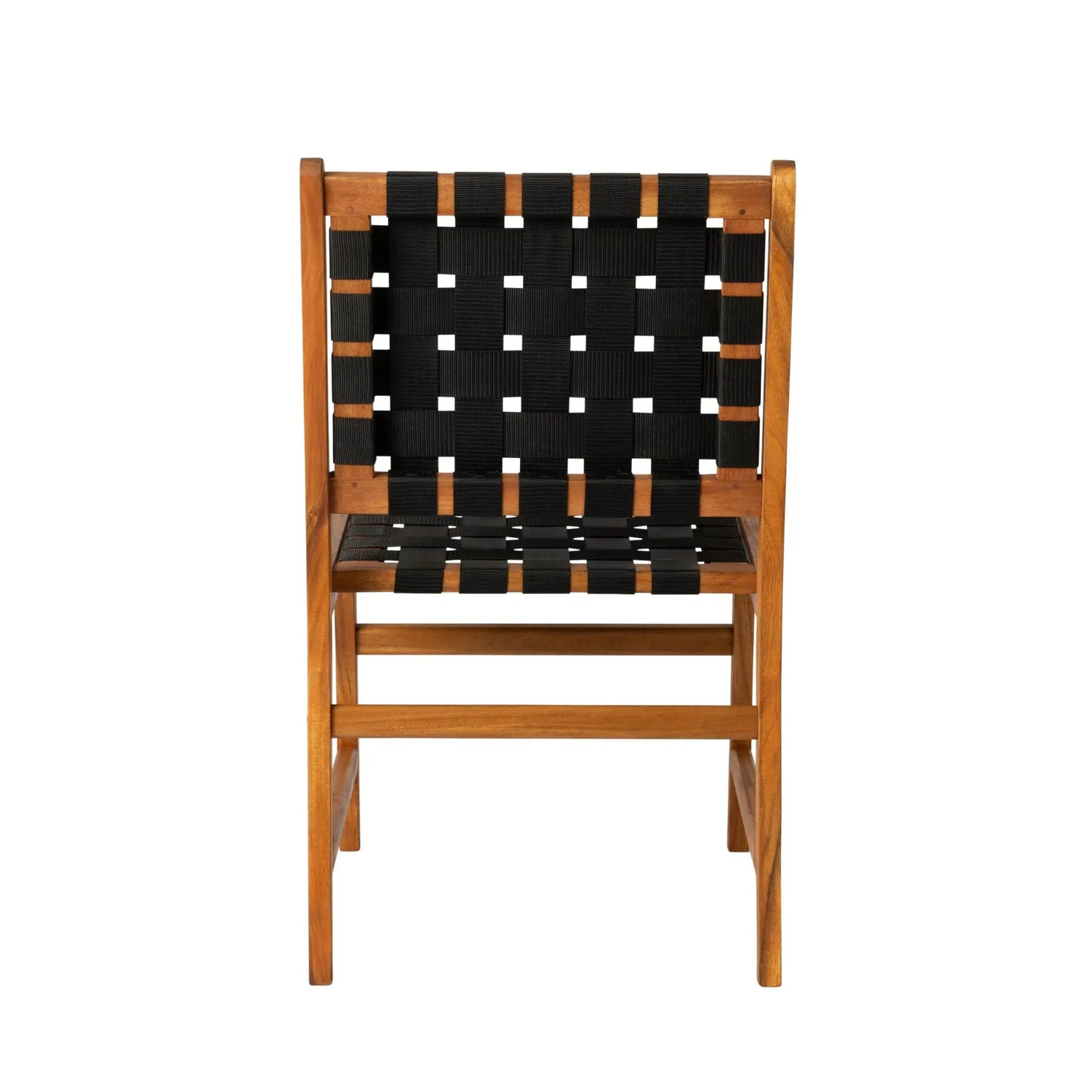 Sava Indoor Outdoor Armless Dining Side Chair in Black Webbing