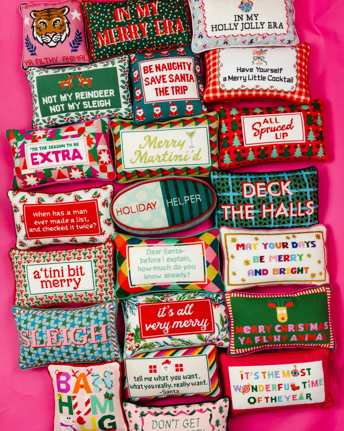 Deck the Halls Needlepoint Pillow