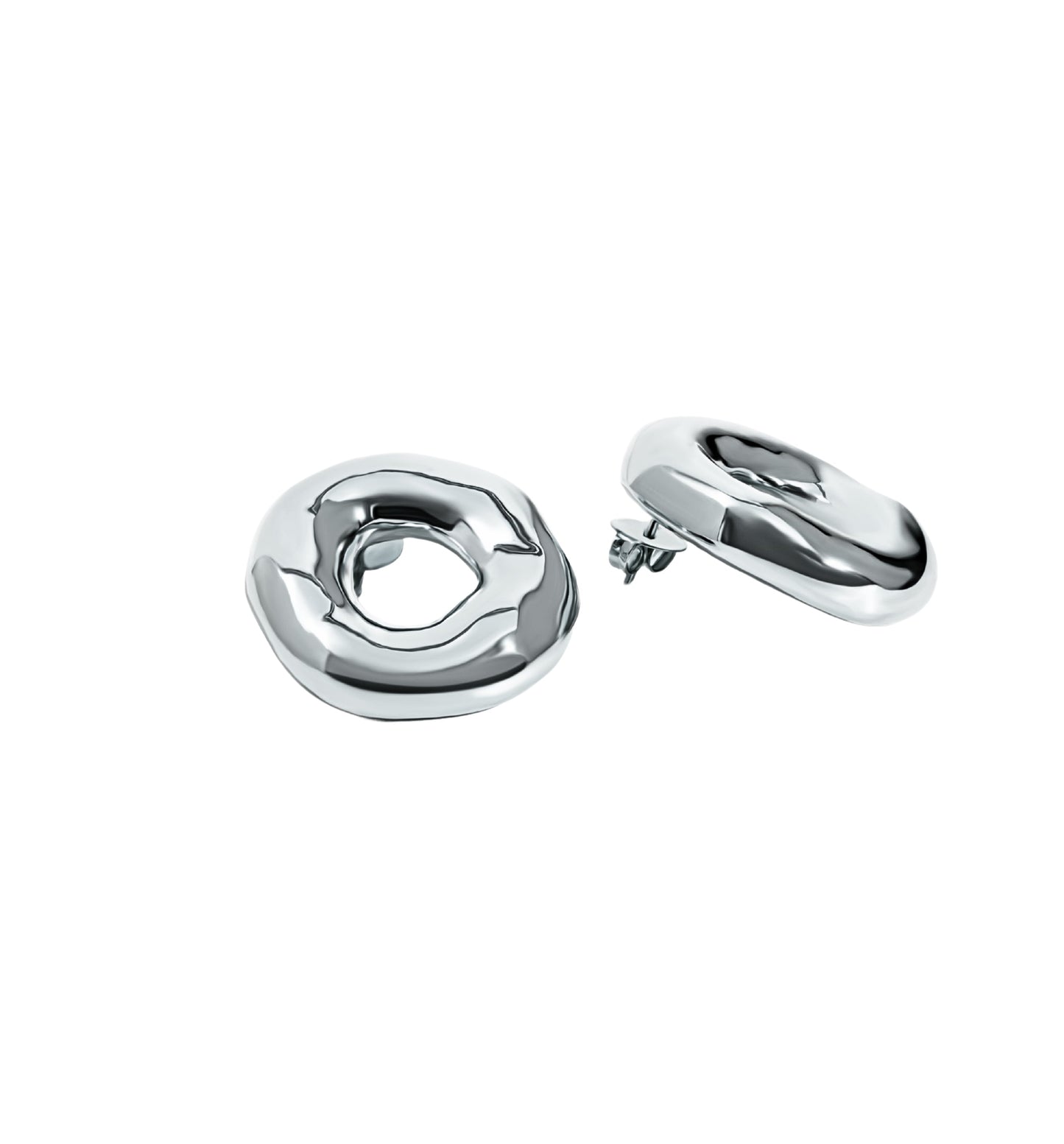 Mary Abstract Melted Circle Earrings