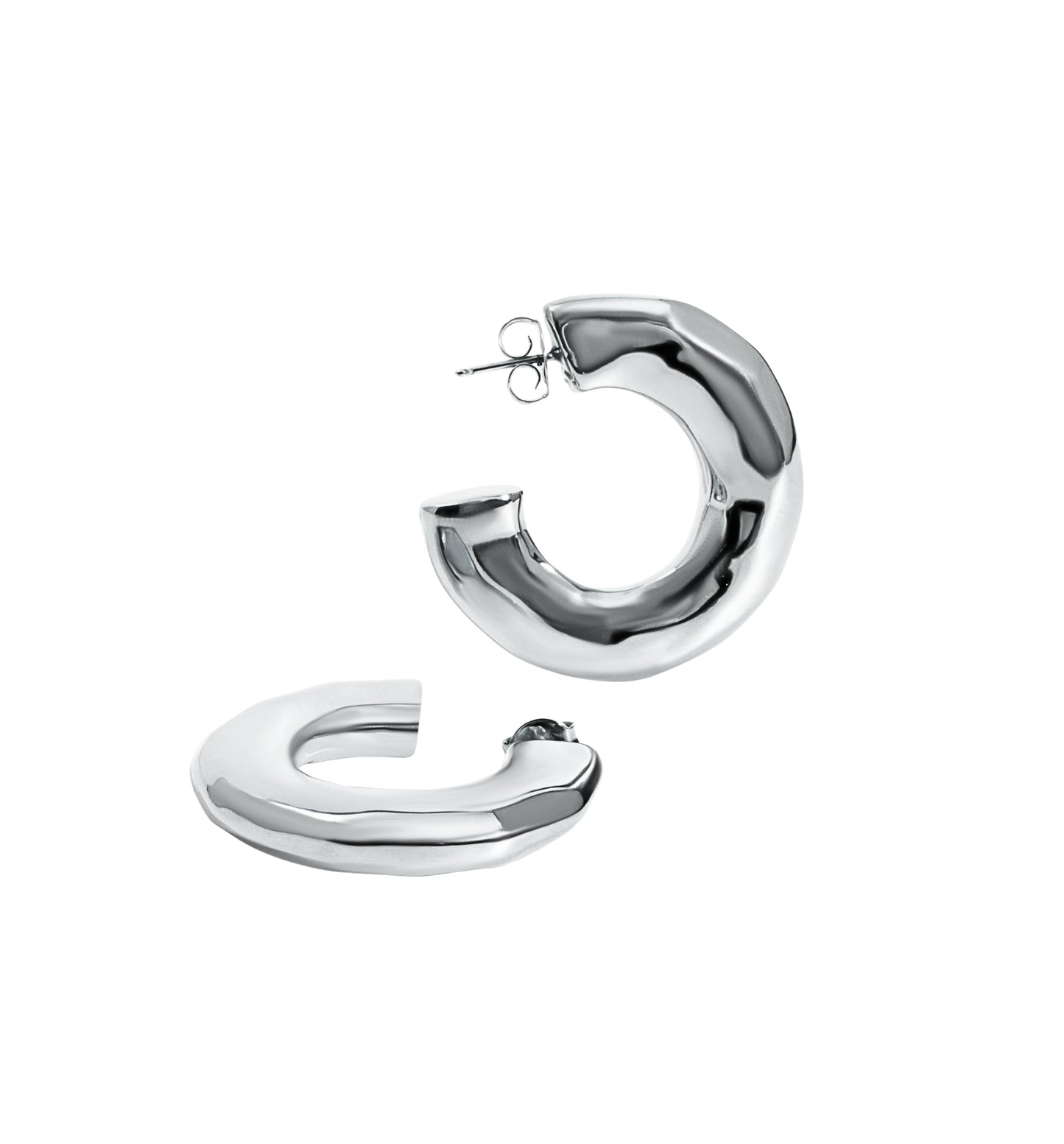 Emma Hammered Open Hoop Earrings