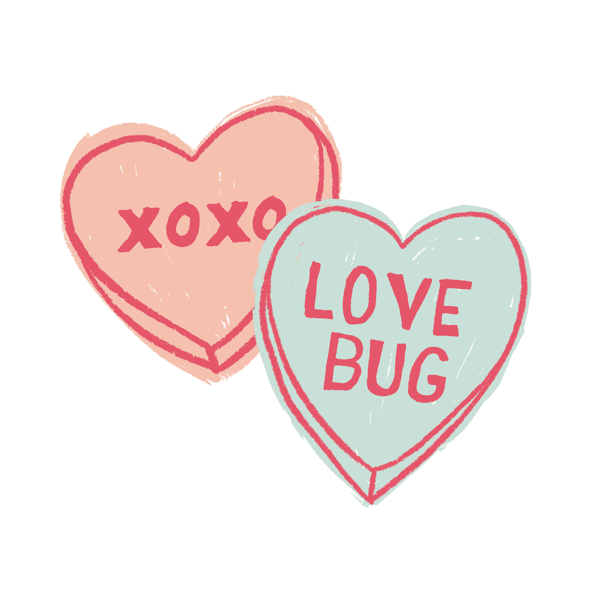graphic tee | candy hearts