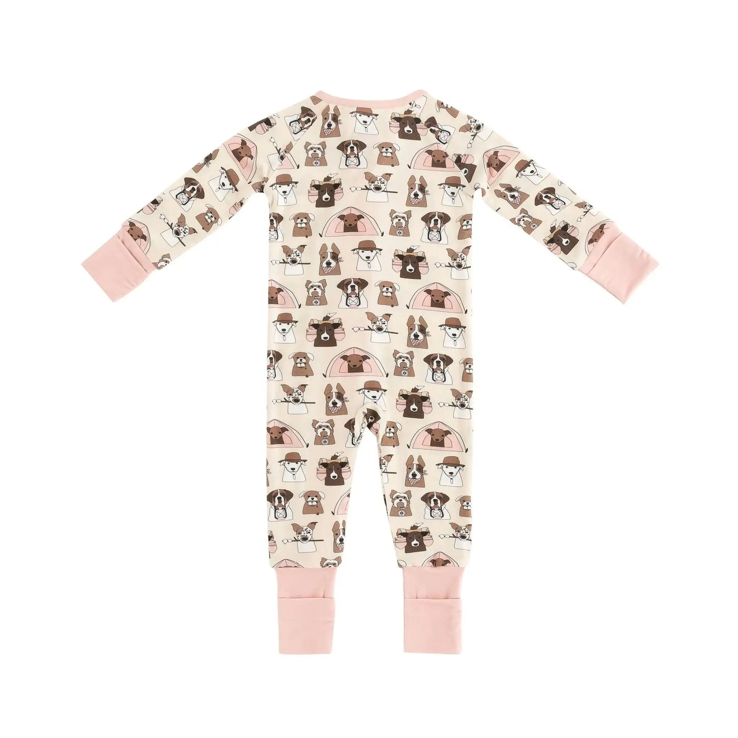 Camp Paws (Convertible Zip Footies) - Pink