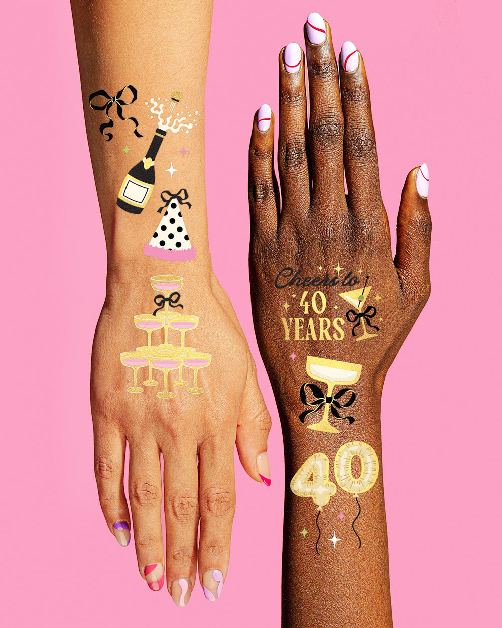 40th Bday Tats - 46 temporary tattoos