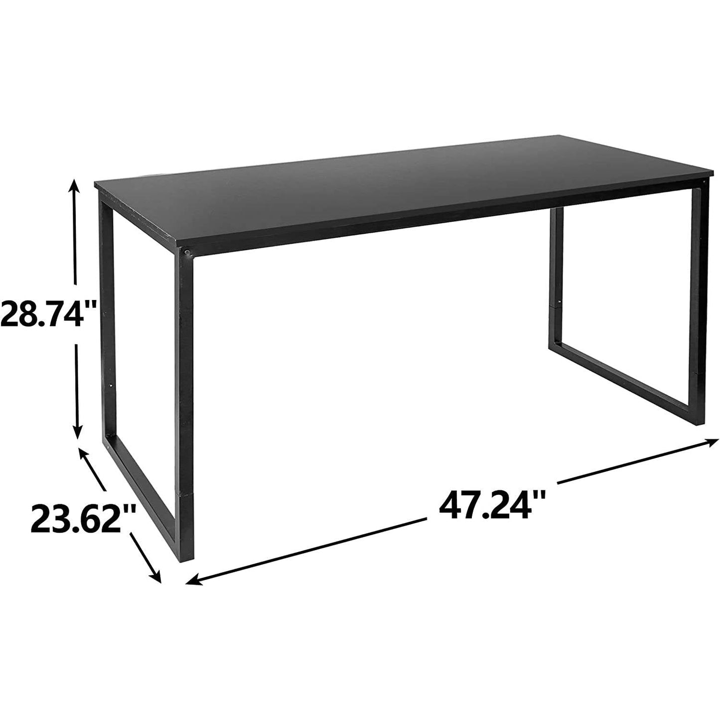 Black Metal Frame Wood Top Modern Home Office Laptop Computer Desk Writing Table