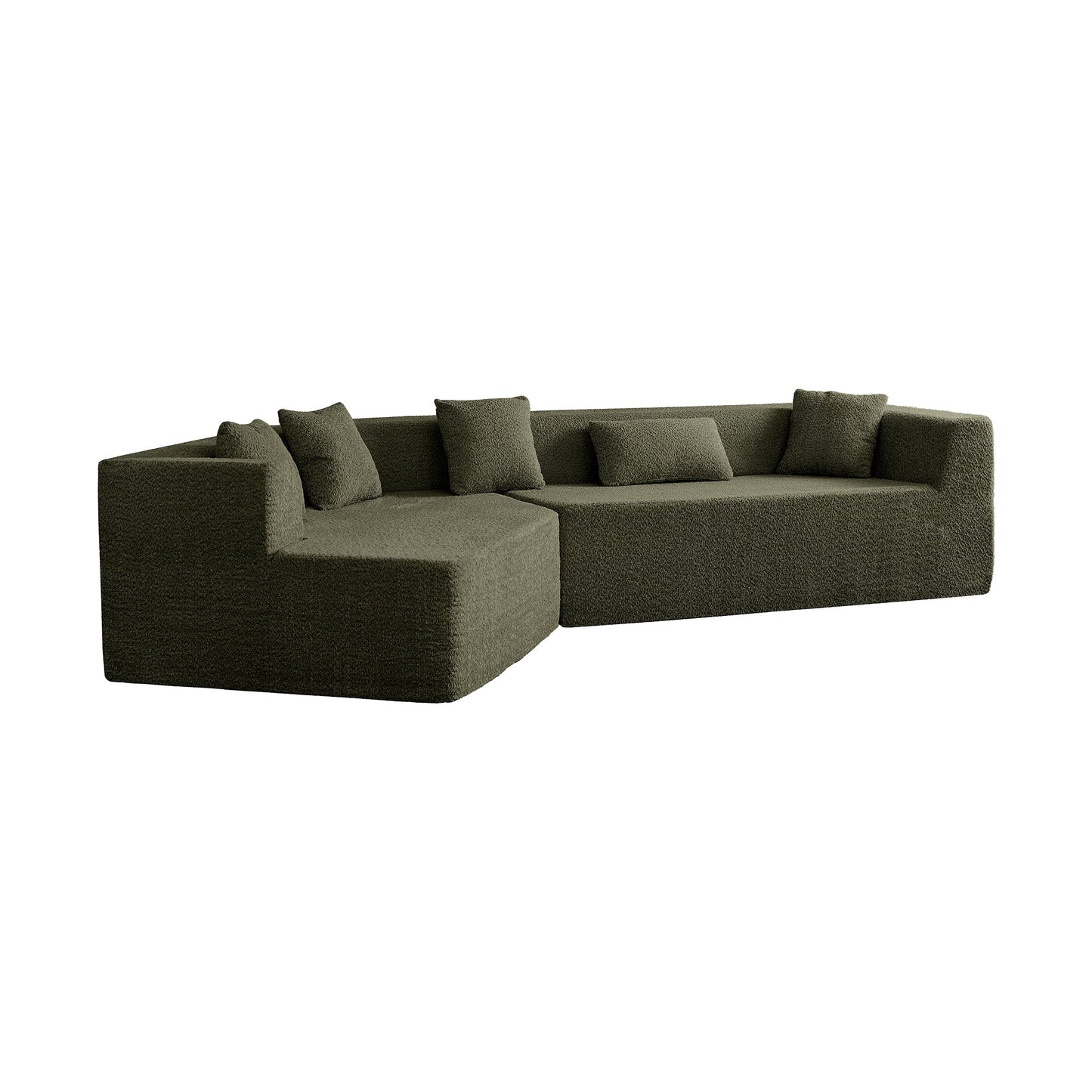 127.5'' Modern Minimalist Sectional Cloud Couch With Deep Seat,No Assembly Required