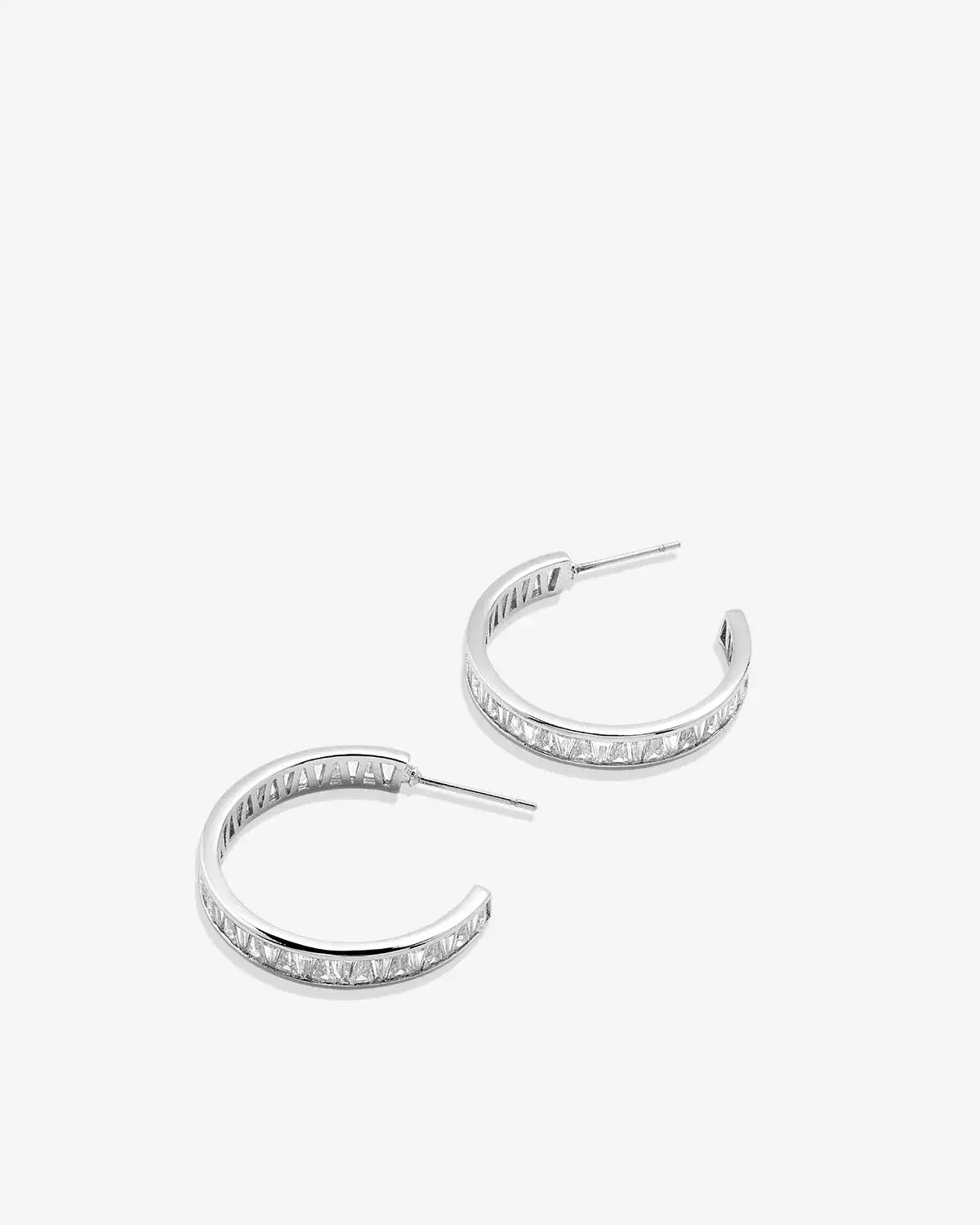 Beautifully Broken Baguette Midi Hoop Earrings