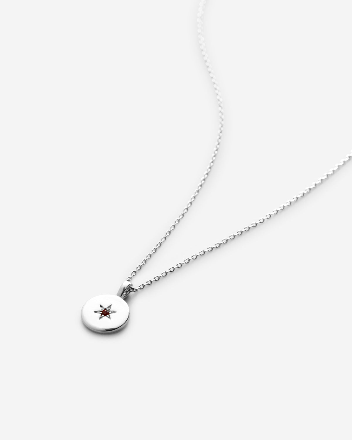 Birthstone Pendant Necklace — Garnet