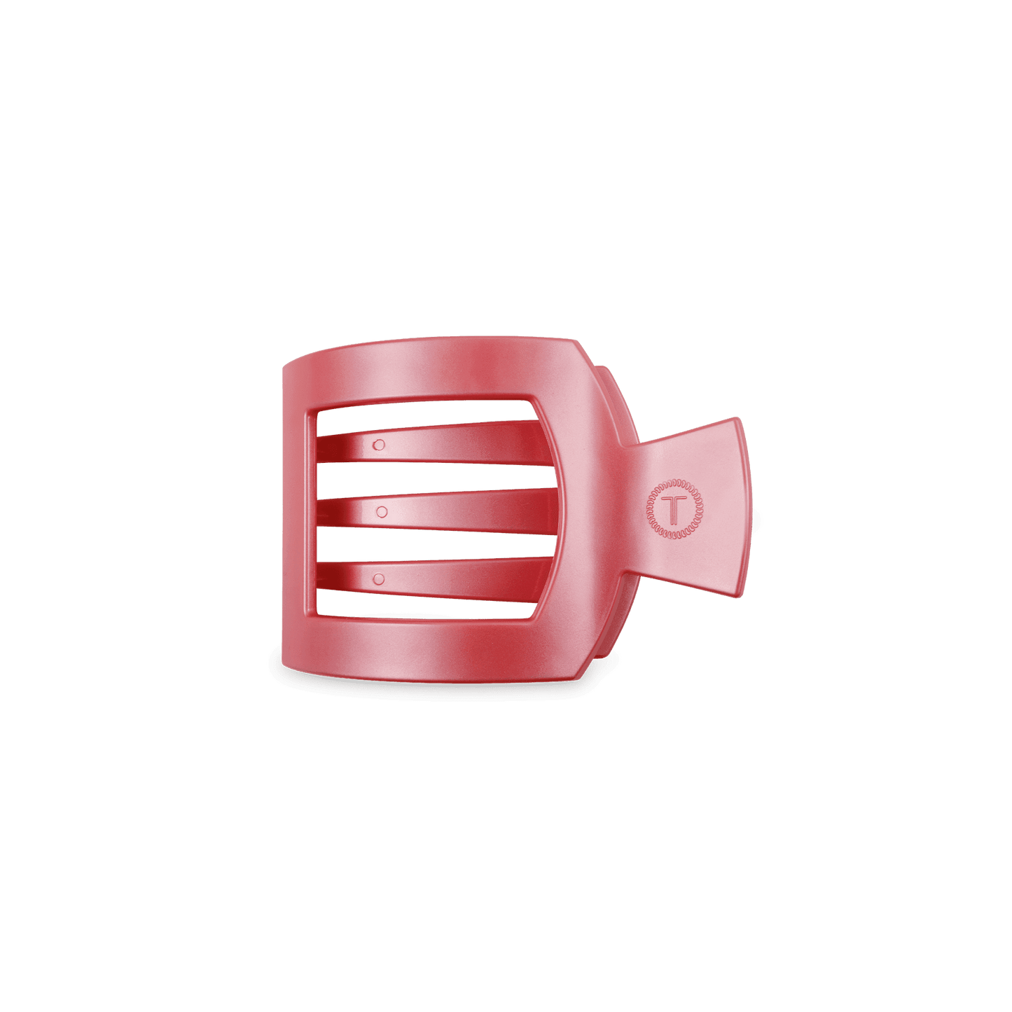 Calming Coral Small Flat Square Hair Clip
